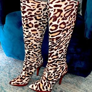 Kennth Cole Leopard  Print knee high Boot